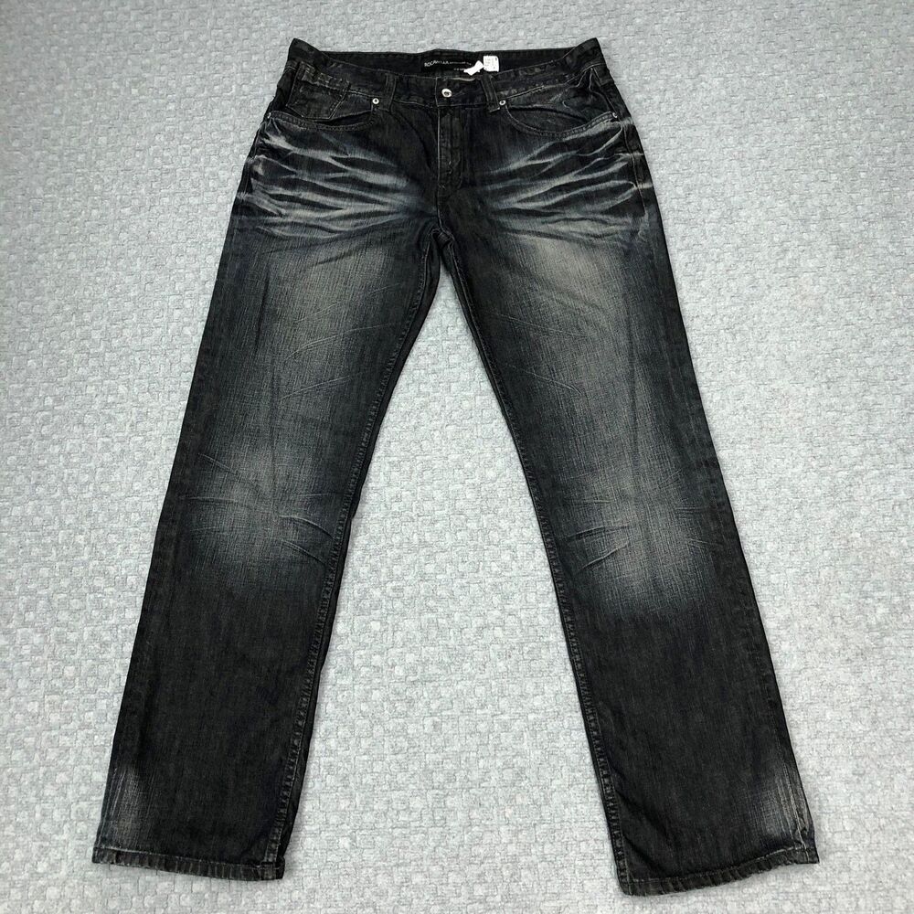 Rocawear Jeans Mens 36x35 Classic Straight Leg Classic Fit Faded Denim Pants